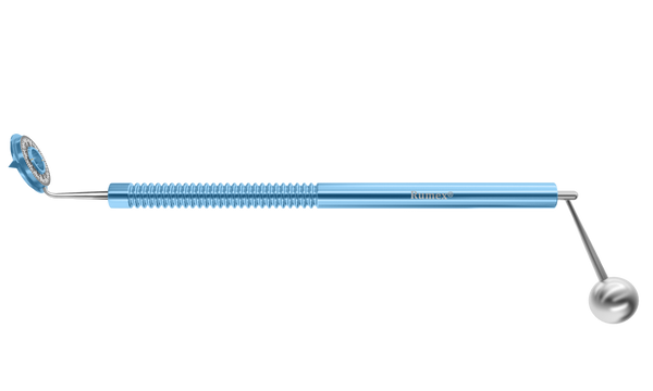 034R 3-196 Richman Toric Marker, Straight Shaft, Rotating Ring for Accurate Alignment, Wide Central Opening, Stainless Steel Gravity System, Length 132 mm, Round Titanium Handle