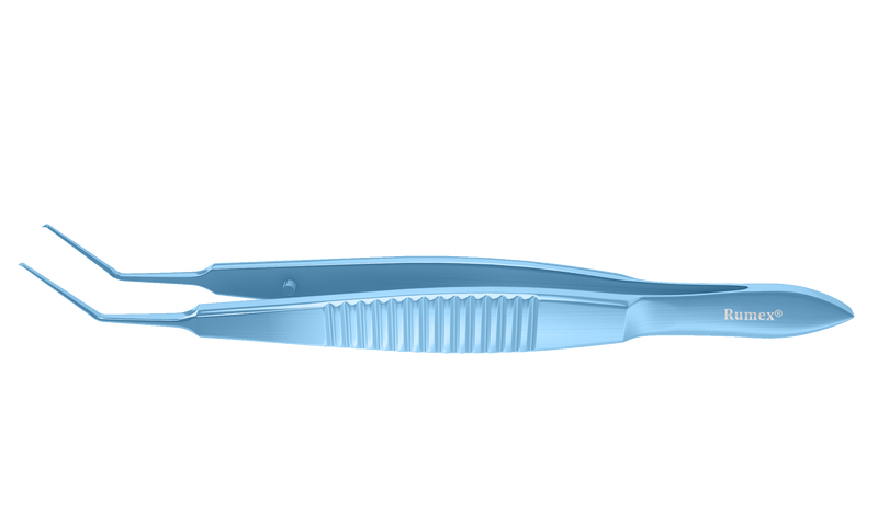 018R 4-0300T Utrata Capsulorhexis Forceps, Cystotome Tips, 11.50 mm Straight Jaws, Flat Handle, Length 82 mm, Titanium