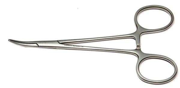 390R 4-123S Halsted Hemostatic Forceps, Curved, Long, Length 125 mm, Stainless Steel