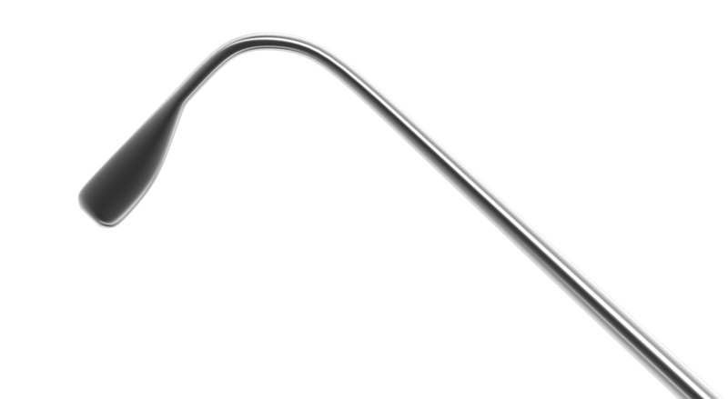 496R 5-041 Graefe Muscle Hook, Size 1, 1.00 x 8.00 mm Hook, Length 135 mm, Flat Titanium Handle