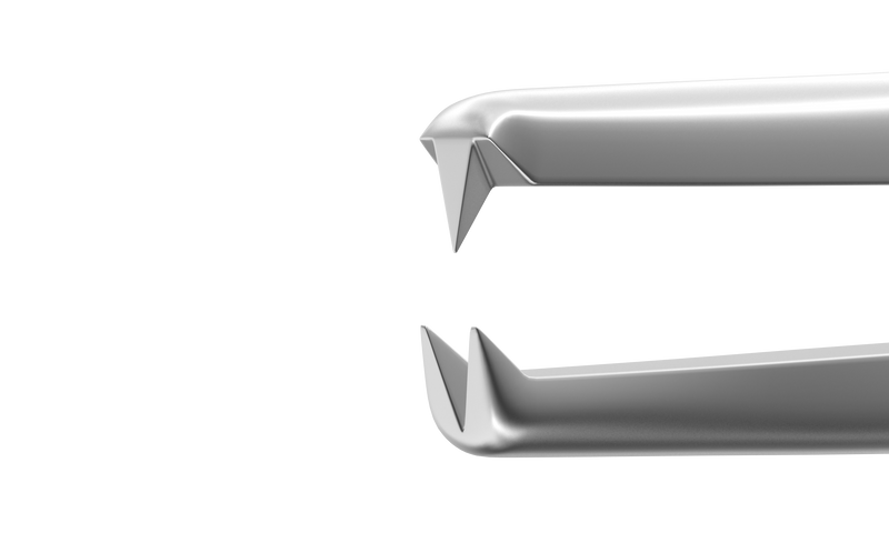 119R 4-0607S Bishop-Harmon Suturing Forceps, 0.30 mm, 1x2 Teeth, 5.00 mm Tying Platform, Length 87 mm, Stainless Steel