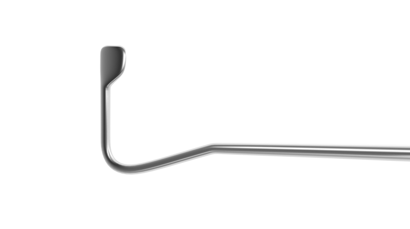 358R 5-040 Jameson Muscle Hook, 2.00 mm Bulbous Tip, 9.50 mm Flat Hook, Length 135 mm, Flat Titanium Handle