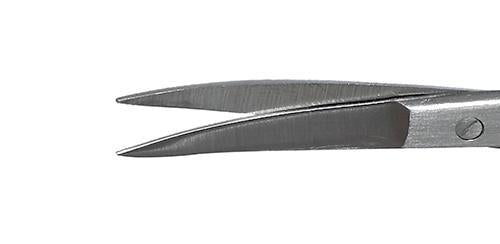 275R 11-081S Curved Iris Scissors, Sharp Tips, 28.00 mm Blades, Ring Handle, Length 115 mm, Stainless Steel