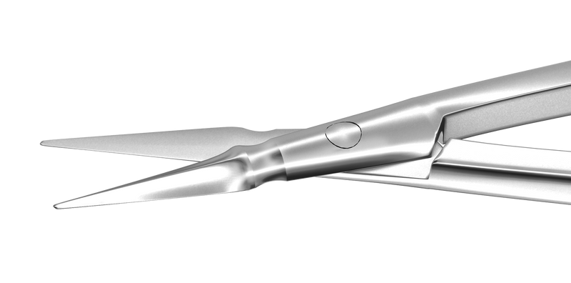 065R 11-050S Vannas Capsulotomy Scissors, Straight, Sharp Tips, 6.00 mm Blades, Flat Handle, Length 84 mm, Stainless Steel