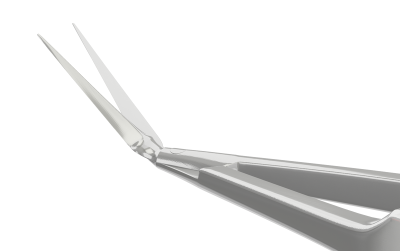 054R 11-0581S Gills-Vannas Capsulotomy Scissors, Angled, Sharp Tips, 10.00 mm Blades, Flat Handle, Length 84 mm, Stainless Steel