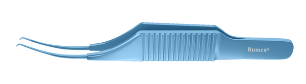 208R 4-0505T Micro Colibri Corneal Forceps, 0.12 mm, 1x2 Teeth, Flat Handle, Length 73 mm, Titanium